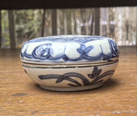 古玩陶瓷明晚期青花印泥盒拍賣，當前價格1800元