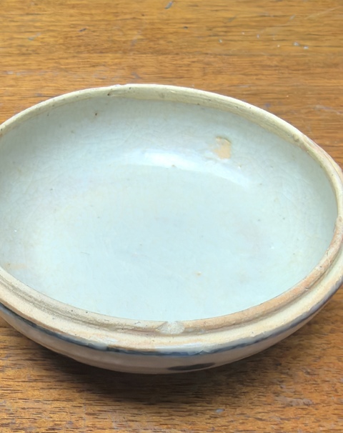 古玩陶瓷明晚期青花印泥盒拍賣，當前價格1800元