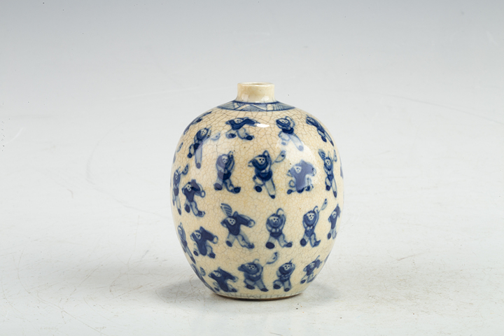 古玩陶瓷清晚·煨瓷青花嬰戲紋小罐
真品鑒賞圖