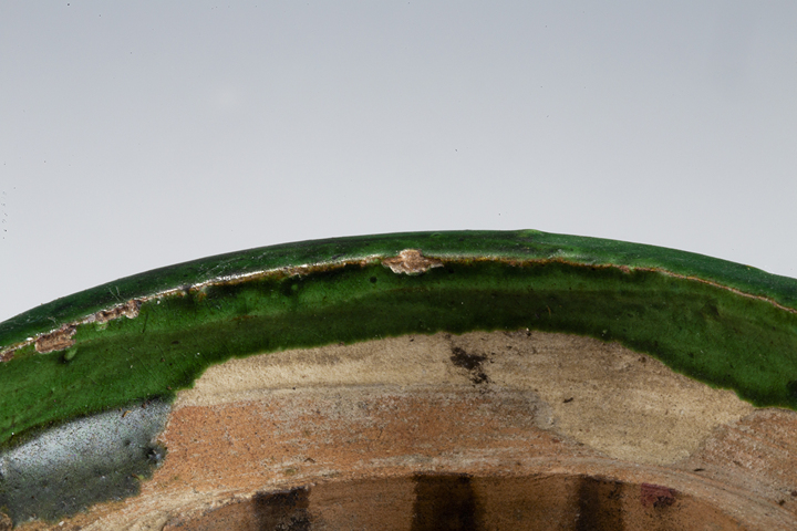 古玩陶瓷清·三彩堆塑花卉紋香爐真品鑒賞圖