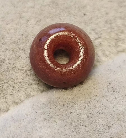 古玩玉器紅瑪瑙珠真品鑒賞圖