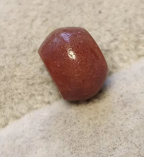 古玩玉器紅瑪瑙珠真品鑒賞圖