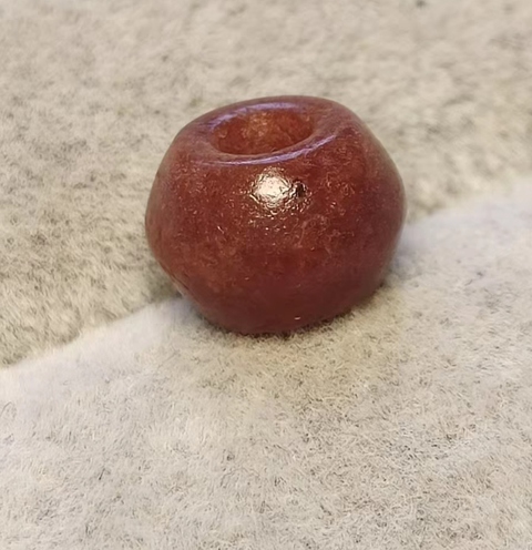 古玩玉器紅瑪瑙珠真品鑒賞圖