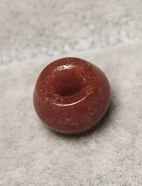 古玩玉器紅瑪瑙珠真品鑒賞圖