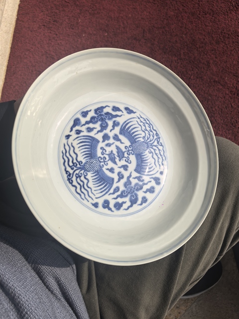 古玩陶瓷青花盤真品鑒賞圖