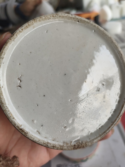 古玩陶瓷瓜蝶連綿囍字紋疊盒真品鑒賞圖