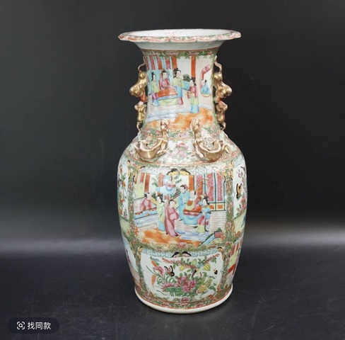 古玩陶瓷廣彩瓶真品鑒賞圖