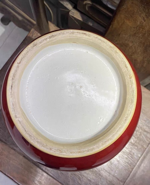 古玩陶瓷解放初期郎紅釉燈籠瓶拍賣，當前價格3860元