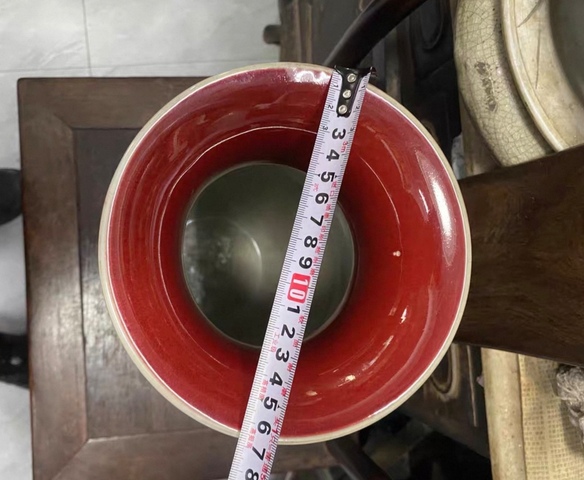 古玩陶瓷解放初期郎紅釉燈籠瓶拍賣，當前價格3860元