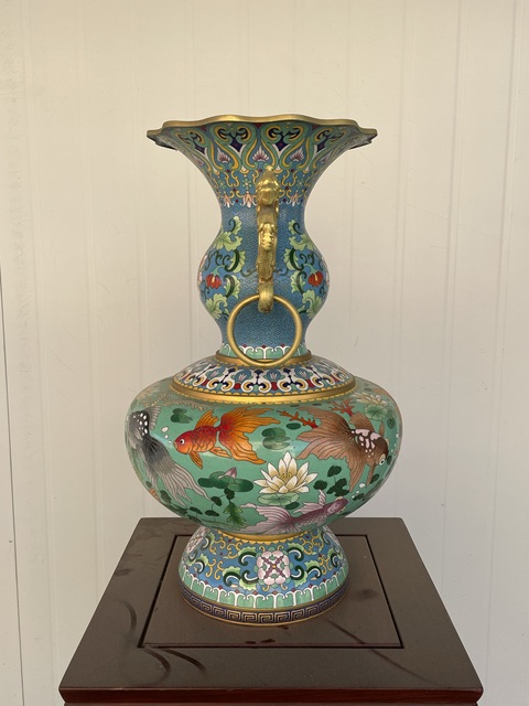 古玩雜項(xiàng)景泰藍(lán)花瓶拍賣，當(dāng)前價(jià)格120000元