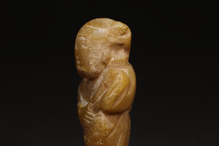 古玩玉器地方料童子掛件真品鑒賞圖