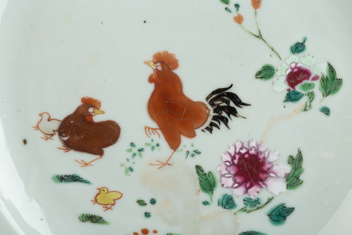 古玩陶瓷清中早·粉彩大吉圖折沿盤真品鑒賞圖