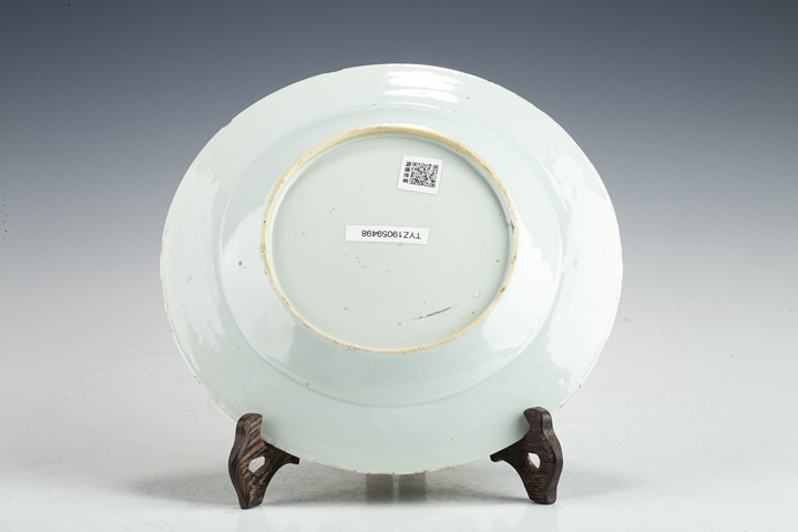 古玩陶瓷清中早·粉彩大吉圖折沿盤真品鑒賞圖