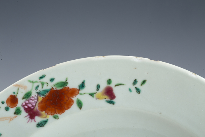 古玩陶瓷清中早·粉彩大吉圖折沿盤真品鑒賞圖