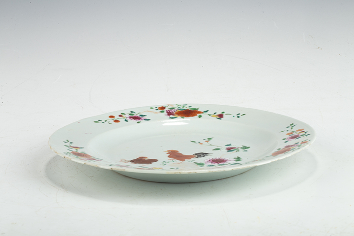 古玩陶瓷清中早·粉彩大吉圖折沿盤真品鑒賞圖