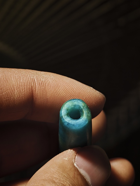 古玩玉器老天河石管珠真品鑒賞圖