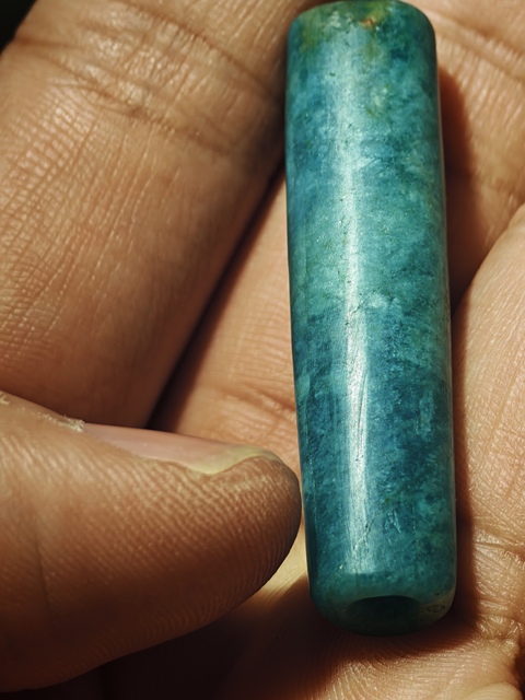 古玩玉器老天河石管珠真品鑒賞圖