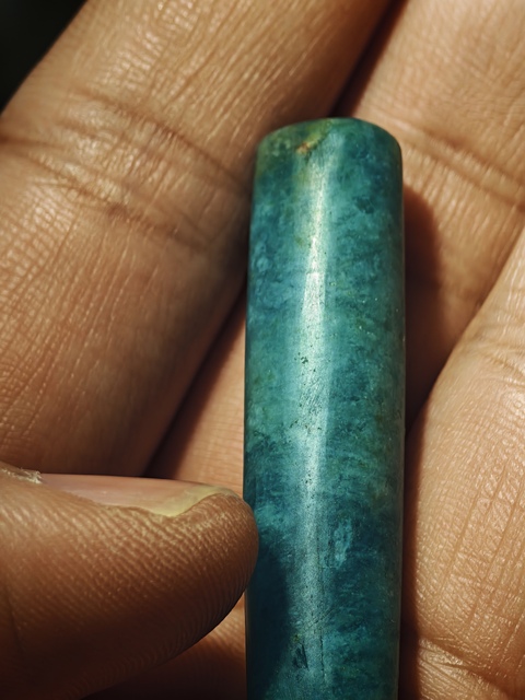 古玩玉器老天河石管珠真品鑒賞圖