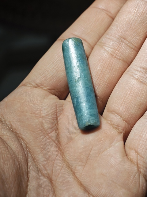 古玩玉器老天河石管珠真品鑒賞圖