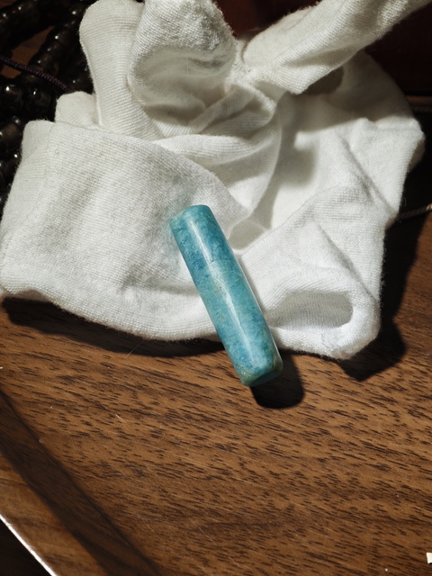 古玩玉器老天河石管珠真品鑒賞圖