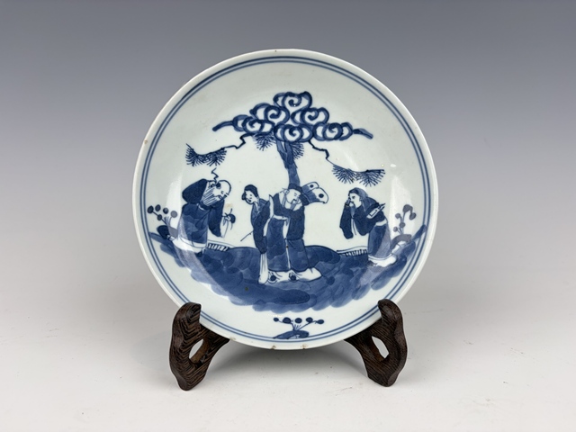 古玩陶瓷晚清·青花福祿壽三星盤拍賣，當前價格0元