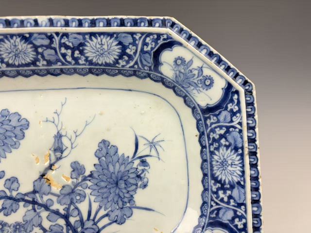 古玩陶瓷清乾隆.青花松竹梅大盤真品鑒賞圖