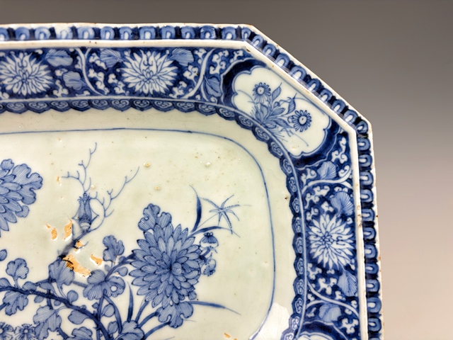 古玩陶瓷清乾隆.青花松竹梅大盤真品鑒賞圖