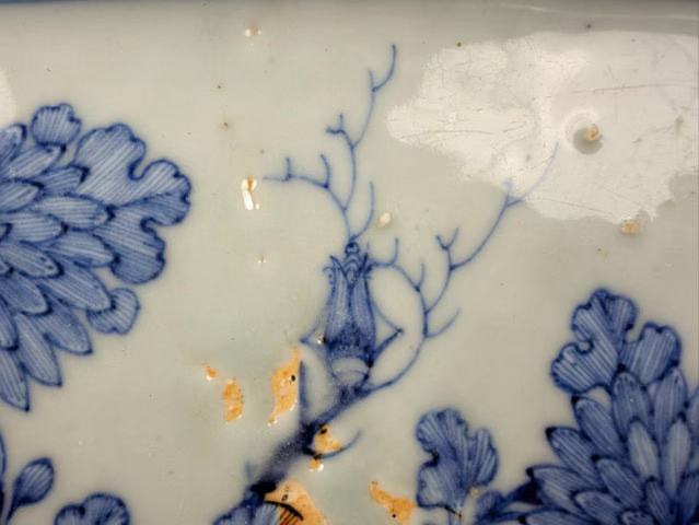 古玩陶瓷清乾隆.青花松竹梅大盤真品鑒賞圖