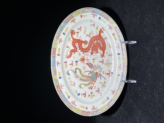 古玩陶瓷民國粉彩盤真品鑒賞圖