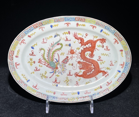 古玩陶瓷民國粉彩盤真品鑒賞圖