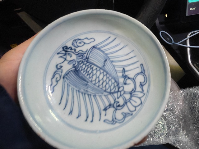 古玩陶瓷青花鳳紋盤真品鑒賞圖