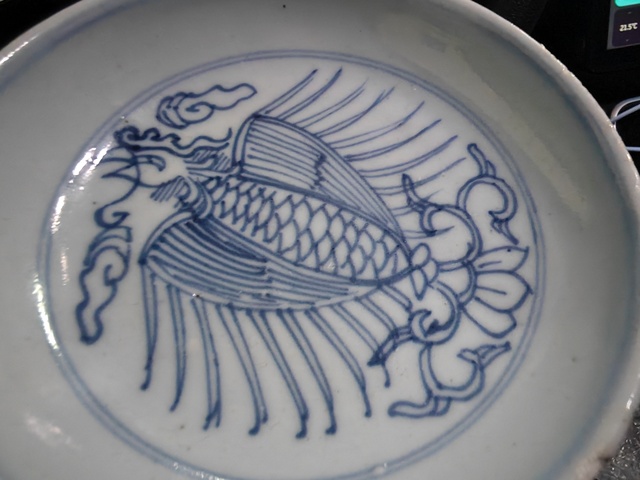 古玩陶瓷青花鳳紋盤真品鑒賞圖