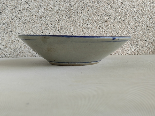 古玩陶瓷清中期魚藻紋青花盤拍賣，當(dāng)前價(jià)格680元