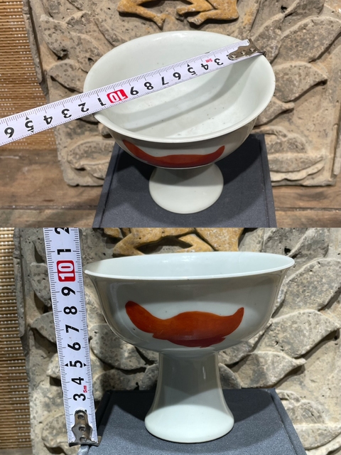 古玩陶瓷白釉泛紅供碗真品鑒賞圖