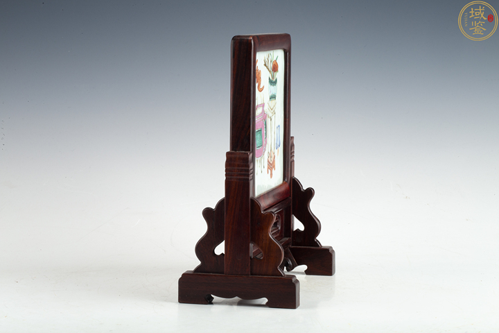 古玩陶瓷粉彩博古圖硯屏拍賣，當(dāng)前價(jià)格4800元