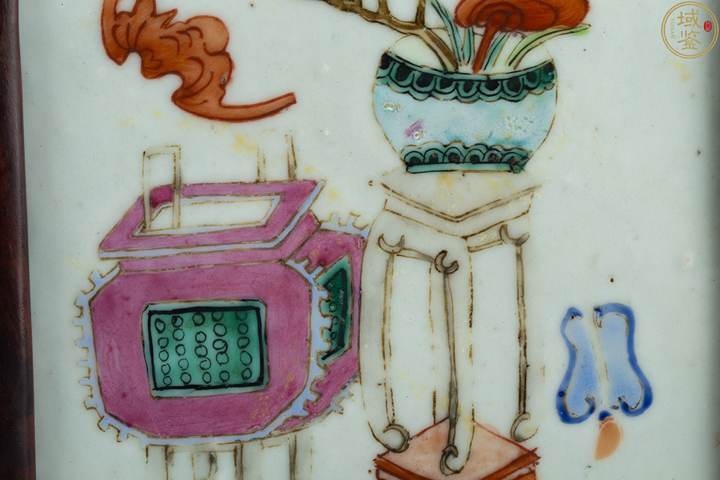 古玩陶瓷粉彩博古圖硯屏拍賣，當(dāng)前價(jià)格4800元