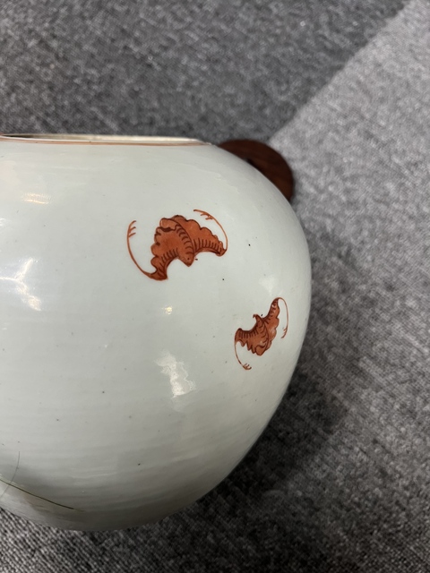 古玩陶瓷清晚期 粉彩五子奪魁西瓜罐真品鑒賞圖