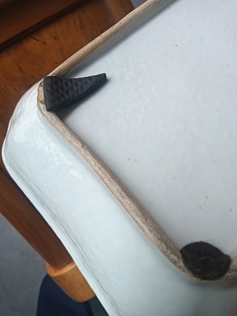 古玩陶瓷樓臺亭閣山水紋青花盤真品鑒賞圖