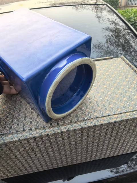 古玩陶瓷清末民初·霽藍釉象耳琮式瓶 真品鑒賞圖