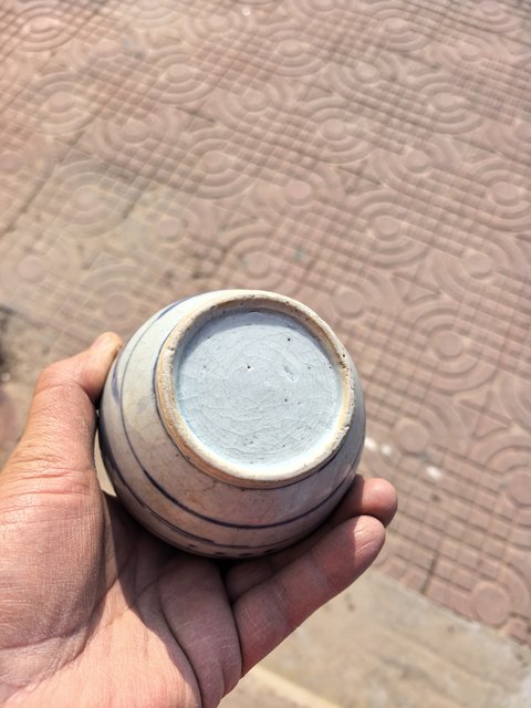 古玩陶瓷清中期 青花山水風(fēng)景高士圖蘋(píng)果尊真品鑒賞圖