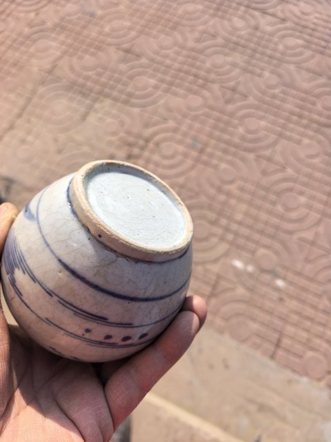 古玩陶瓷清中期 青花山水風(fēng)景高士圖蘋(píng)果尊真品鑒賞圖