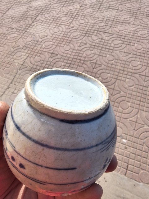 古玩陶瓷清中期 青花山水風(fēng)景高士圖蘋(píng)果尊真品鑒賞圖