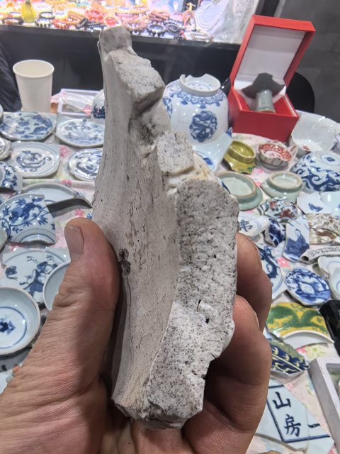 古玩陶瓷生瓷堆塑人物紋瓷塑真品鑒賞圖