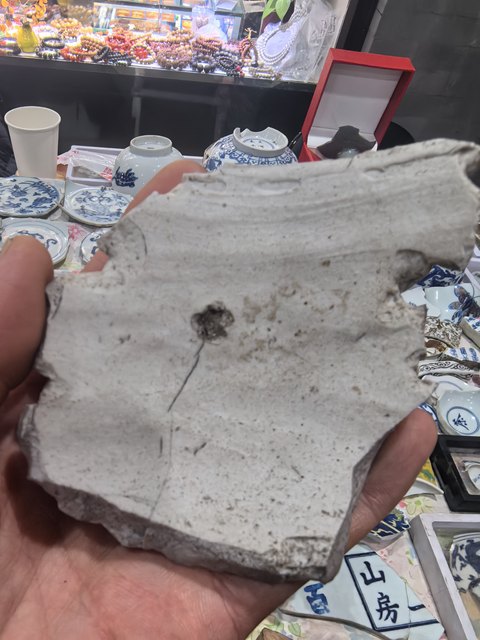 古玩陶瓷生瓷堆塑人物紋瓷塑真品鑒賞圖