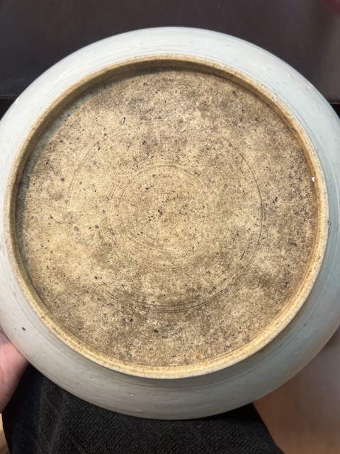 古玩陶瓷清晚期青花釉里紅魚盤真品鑒賞圖