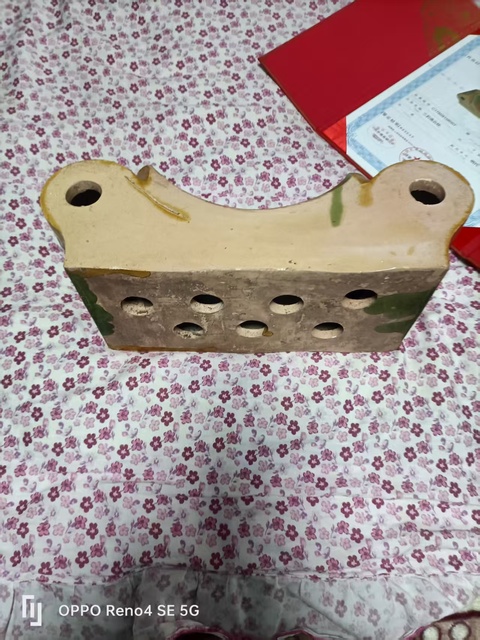 古玩陶瓷明代·三彩瓷枕 真品鑒賞圖