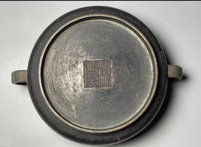 古玩銅器如意筒式爐真品鑒賞圖