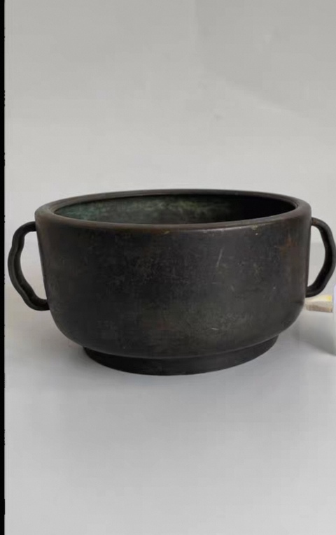 古玩銅器如意筒式爐真品鑒賞圖