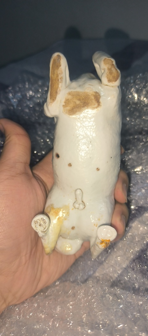 古玩陶瓷民國 白釉瓷塑馬真品鑒賞圖