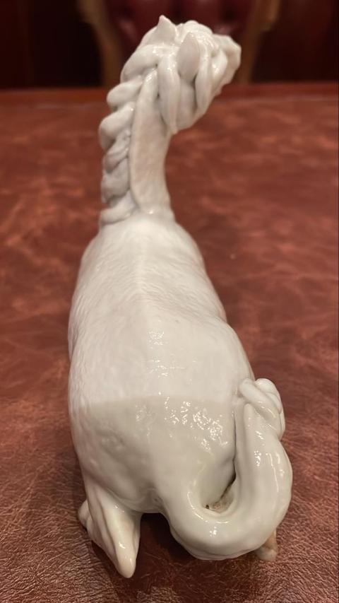 古玩陶瓷民國 白釉瓷塑馬真品鑒賞圖